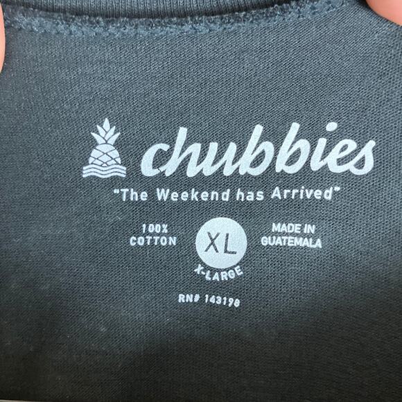 Chubbies Mens Shirt Black The Weekend Has Arrived Vibes 100% Cotton Crew XL - Picture 6 of 13